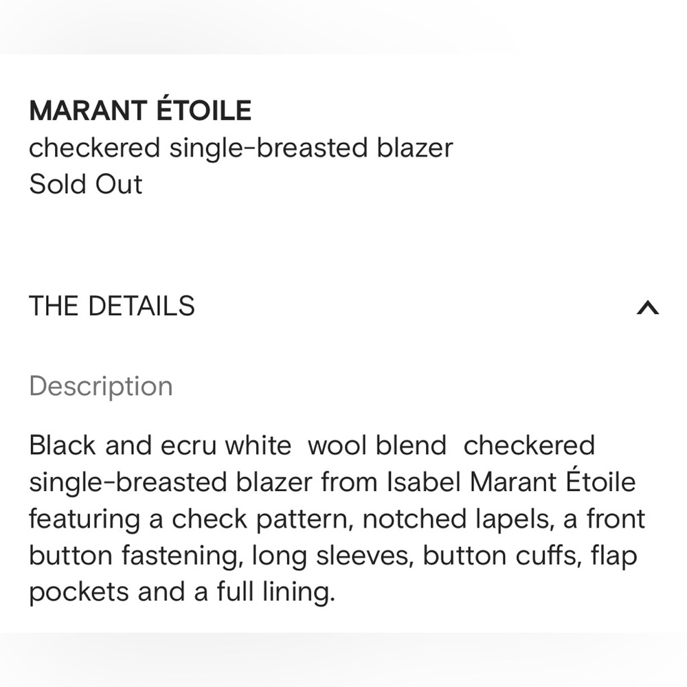 Isabel Marant Checkered Single Button Blazer - image 4